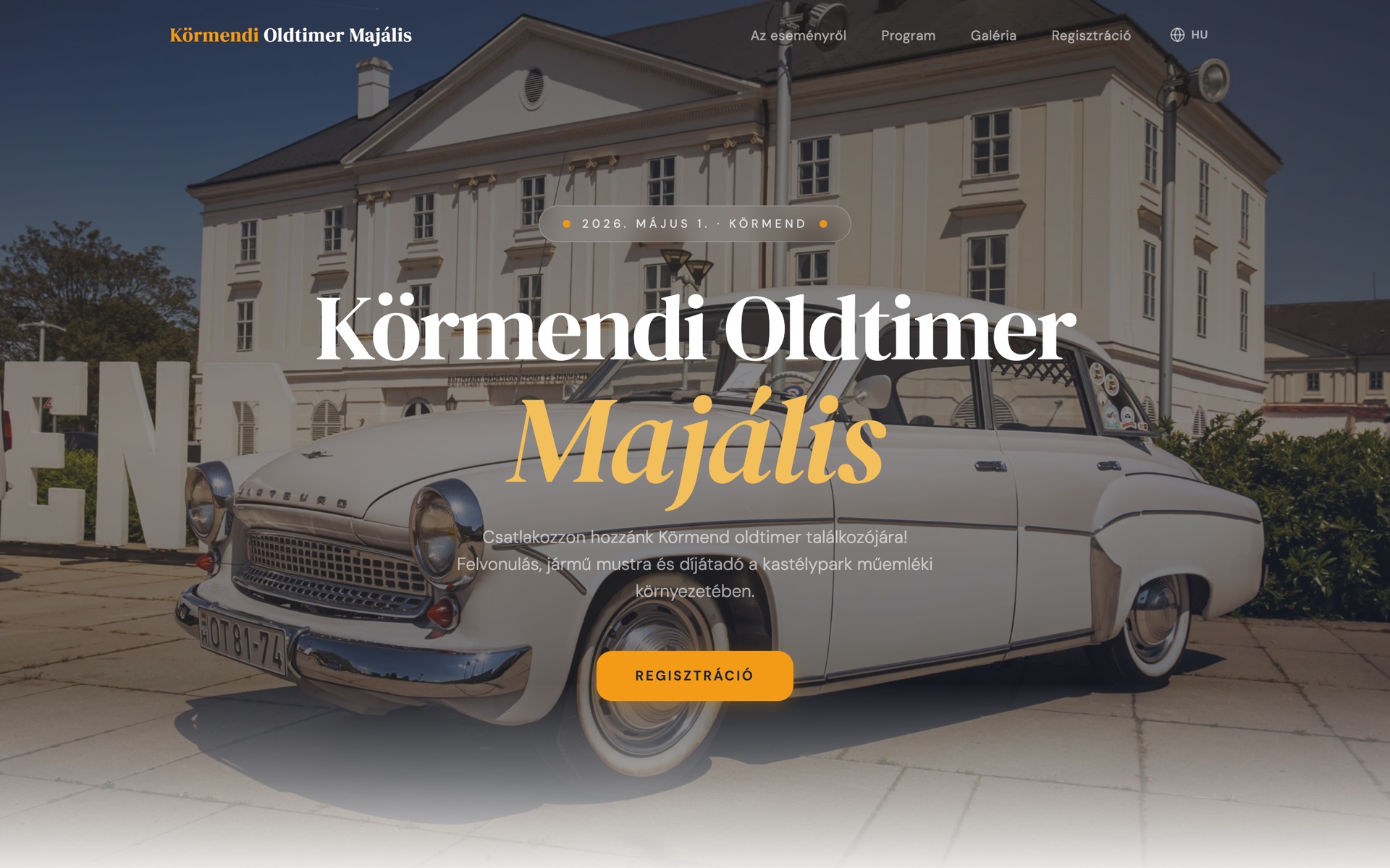 Körmendi Oldtimer Majális – rendezvényweboldal